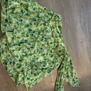 Aerie Lime Asymmetrical Skirt